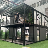 Casa Contenedor Modular Prefabricada de 2 Pisos, Plegable, Estructura de Acero, Resistente al Fuego y al Agua, Directo de Fábrica, para Hogar, Oficina o Campamento