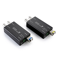 Mini convertidor de video a fibra 3G SDI con datos y conector LC de fibra monomodo de salida de bucle 20KM para transmisión