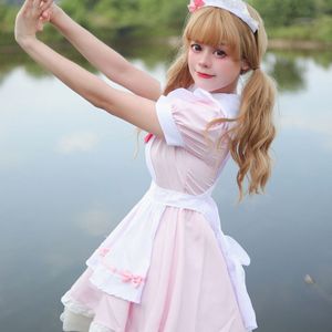 Japanese Style Sweet Cute Maid Outfit Cosplay Lolita Anime Soft Girl Uniform Black Pink With Sleeves Spring 2023 - Product Image 4