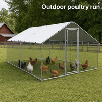 Grand enclos à poulets en métal massif, en acier galvanisé, 6x3x2m, cage extérieure avec couverture imperméable, boîte verrouillable, tout inclus