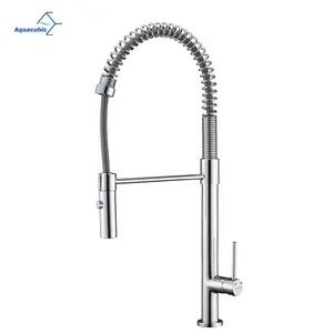 Pull Out Kitchen Faucet New Luxury Thin Body Design CUPC Certified Pull Down Spray Brass Kitchen Faucet Tap