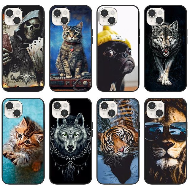 For 16 Pro Max for 15 14 13 Pro Max TPU Shockproof Mobile Phone Case with Explosive Skin Feeling Animal World Design
