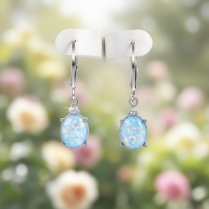 Orecchini pendenti romantici da donna, placcati in argento, con strass di cristallo, pendente ovale, gioielli da festa, accessorio di moda - Product Image 2