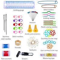 Kit de couture 100 aiguilles, outils et crochets, kit de crochet DIY en aluminium avec fil à tricoter
