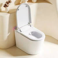 Inodoro Inteligente de Lujo Moderno con Apertura y Cierre Automáticos, Sensor de Pie, Descarga Digital, Asiento Calefactado y Taza Sifónica