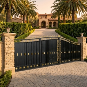 Puerta <span class=keywords><strong>de</strong></span> Patio Plegable Ligera y Compacta <span class=keywords><strong>de</strong></span> Hierro Forjado con Apertura Eléctrica, Recubrimiento en Polvo, Diseño Europeo <span class=keywords><strong>para</strong></span> Hotel o Almacén - Product Image 2
