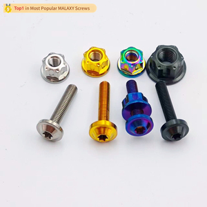 Perno de Rueda de Aleación de Titanio MALAXY, Marca BRT, Cabeza de 12 Puntas, M7x32, Brida, para Llanta Dividida, Acabado Pulido, Color Personalizado - Product Image 1