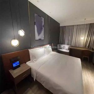 Minimalist 3 Star Hotel Bedroom Furniture Set With Wooden Bed Frame Nightstand TV Cabinet <b>Work</b> <b>Desk</b> for Budget Hotels - Product Image 4