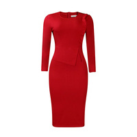Vente en gros Robes mi-longues portefeuille pour femmes grande taille Robes de travail formelles décontractées pour dames Robe d'affaires élégante Vêtements pour femmes