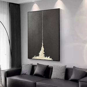 Toile d'art murale abstraite texturée 3D, peinte à la main à l'acrylique, grande œuvre d'art pour la décoration intérieure commerciale - Product Image 3