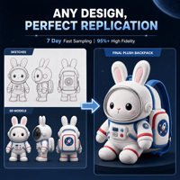 Sac à dos en peluche personnalisé Lapin Astronaute, Sac à dos en peluche pour animaux en peluche, Sac à dos doux personnalisé, Cadeau tendance pour enfant et adulte, OEM