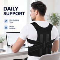 Correcteur de posture réglable en spandex avec sangles croisées, soutien dorsal respirant en maille, ceinture de correction de la cyphose pour hommes et femmes, fermeture auto-agrippante