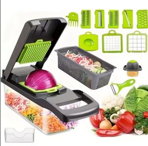 14-Piece Multifunctional Manual <b>Vegetable</b> & Fruit <b>Chopper</b> Shredder Slicer Kitchen Tool - Product Image 3