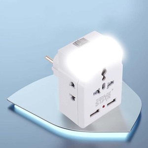 Winning Star Universal Travel <b>Adapter</b> 2 USB Ports European Standard <b>Plug</b> Conversion With Safety Door For International Use - Product Image 4