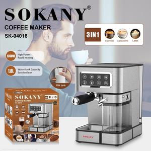 Cafetera Eléctrica Semiautomática SOKANY04016 de Alta Presión (20 Bares) para <span class=keywords><strong>Espresso</strong></span> y Espuma de Leche, de Acero Inoxidable, para Uso en Hoteles y Hogares - Product Image 2