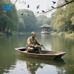 <span class=keywords><strong>Statua</strong></span> Personalizzata a Grandezza Naturale in Metallo, Ottone o Bronzo di un Pescatore per Giardino - Product Image 3