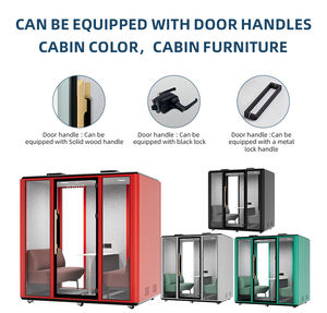 Cabine de bureau insonorisée moderne pour quatre personnes avec design modulaire, structure en aluminium, isolation acoustique 32 dB pour usage en centre commercial et à domicile - Product Image 2