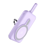 Câble intégré Portable USB-C Ultra-mince 10000mAh PD20W chargeur de charge rapide charge sans fil pour Iphone14 batterie externe magnétique
