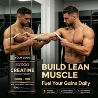 Créatine monohydrate en poudre pure saveur chocolat, marque privée, pour adultes, compléments alimentaires pour la musculation, amélioration nutritionnelle