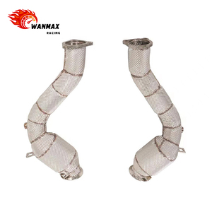 Downpipe in acciaio inossidabile con scudo termico per <span class=keywords><strong>Cayenne</strong></span> <span class=keywords><strong>S</strong></span> 3.6L V6 <span class=keywords><strong>Turbo</strong></span> migliora il flusso di scarico e il suono - Product Image 6