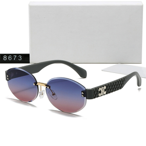 Gafas de sol sin marco de diseñador de alta calidad, lujosas, de moda, cuadradas de gran tamaño, PC, amarillo, Morado, marrón, azul, rosa, gris, lentes de té - Product Image 4