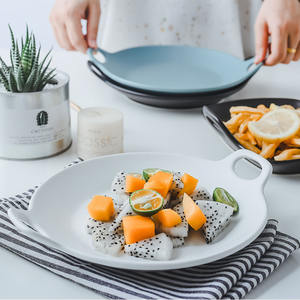 Disque en céramique binaural nordique assiette de petit déjeuner gâteau chérie fruits <span class=keywords><strong>cuisine</strong></span> occidentale assiette domestique - Product Image 1