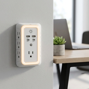 Surge Protector Outlet Extender, Multi <strong>Plug</strong> Outlet Splitter with 7 Electrical Outlets 4 <strong>USB</strong> Ports 3 Sided Wall <strong>Plug</strong> <strong>Adapter</strong> - Product Image 2