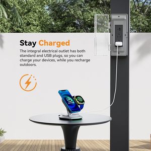 Pergola extérieure moderne personnalisée, auvent Aurora à lames orientables, 10'x12' avec port <span class=keywords><strong>de</strong></span> charge USB pour terrasse - Product Image 6