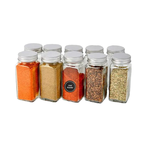 طقم برطمانات توابل فلفل لوازم المطبخ وزجاجة مربعة من الزجاج ، تُباع بالجملة - Product Image 3