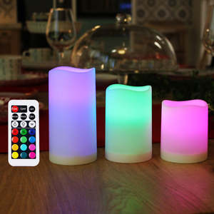 6 pièces de lumières de bougie LED avec télécommande, lumières de bougie LED changeantes de couleur, utilisent 3 piles AAA (piles non incluses) - Product Image 5