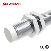Capteur de proximité inductif Lanbao série LR12 à 4 fils NO PNP à détection Hall 10-30VDC M12, protection IP67, distance nominale 8mm