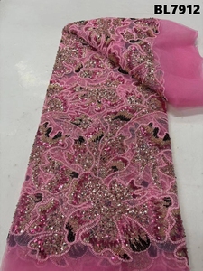 Nhà máy có giá vải ren cô dâu với Thêu đính cườm & sequin tiệc cưới ren lưới công nghệ sequin sáng tạo - Product Image 2