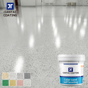 Peinture de sol auto-nivelante pour intérieur et extérieur, imperméable, résistante à l'usure, revêtement époxy à sable coloré pour ateliers et usines - Product Image 1
