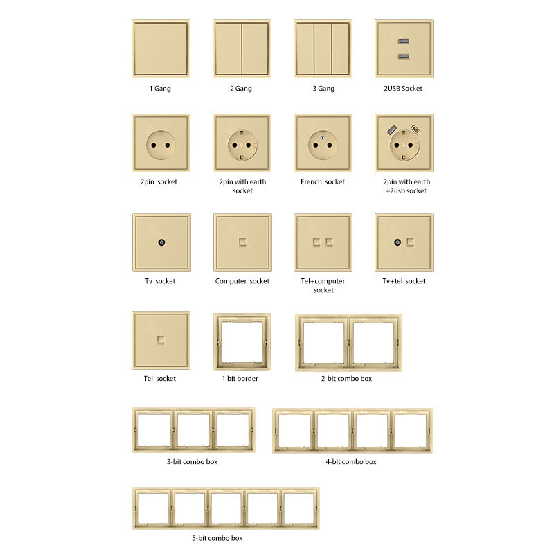 F300 Cote D'Ivoire Mordio EU Standard Electrical Wall Switch Socket and 1 Gang Switch