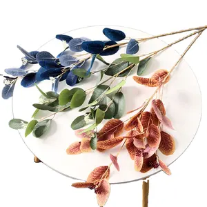 YIWAN factory direct deal Simulation of silk leaf Artificial Naturally Preserved Eucalyptus Leaves For wedding Decoration Home
