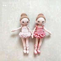 Poupée Fille en Coton Biologique Fait Main Couleur Personnalisée, Poupée Ballerine Tricotée, Cadeau pour la Journée des Enfants et Noël