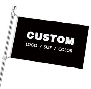 Factory Wholesale 100D Polyester Digital Printing Good Quality Black Custom Flags <b>Banners</b> - Product Image 4