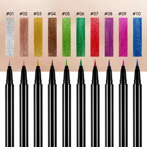 Eye Liner Pensil Glitter, Eyeliner Pensil Cair Berkilau Tahan Lama Tahan Air