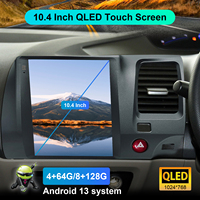 Lecteur multimédia automobile Android OLED de style Tesla 10,4 pouces avec navigation GPS, CarPlay sans fil pour Civic 2006-2011 RHD