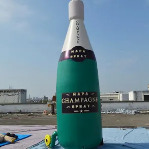 زجاجة كبيرة قابلة للنفخ لشريط الإعلانات مع منفاخ هواء CE مجاني للمبيعات زجاجة مشروبات يمكن الإعلان عنها للخارج