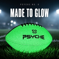 Ballon de rugby phosphorescent taille 9, blanc, revêtement PU texturé, vessie en caoutchouc, pour entraînement nocturne