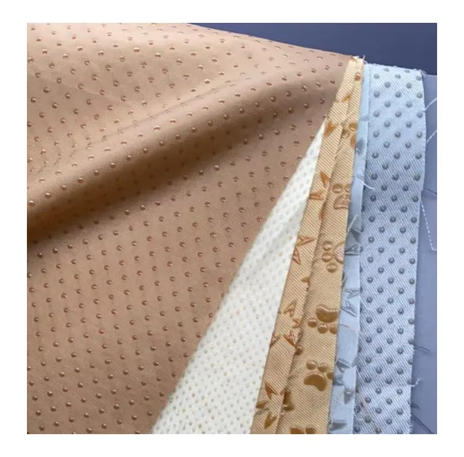 polyester nylon microfiber knitted quilted embroidery beaded quilted antislip rubber dot fabric for bed sheet garments