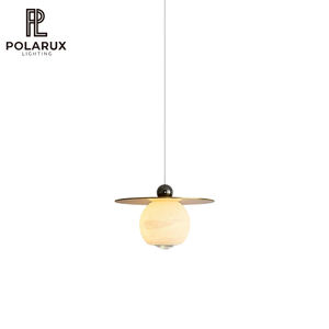 Lámpara Colgante Minimalista para Isla de Cocina, Comedor, Hotel, Latón y Alabastro de Alta Calidad, Nueva Lámpara Colgante Heliosu Cord de Alabastro - Product Image 1