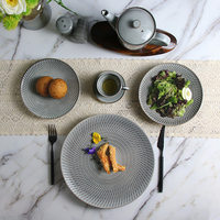 Usine de céramique de Chaozhou, vente en gros de plats de restaurant, céramique grise, ensemble de plats en céramique pour hôtel, autres fournitures pour hôtels et restaurants