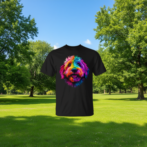 T-shirt noir coloré pour amoureux des chiens Aussiedoodle - Product Image 3