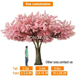 नए उत्पादों बड़े फूल पेड़ 3.3m उच्च और 6 मीटर चौड़ा पूर्ण जापानी के लिए कृत्रिम चेरी खिलना पेड़ सजावट