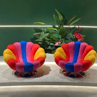 Fauteuil pivotant de luxe en forme de pétale arc-en-ciel, fauteuil de détente pour salon et chambre à coucher