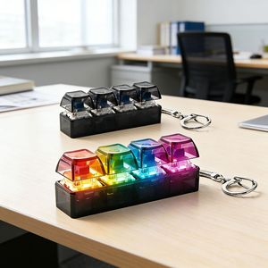 Clavier Fidget Anti-stress – Porte-clés Sensoriel à 9 Touches Clics – Jouet De Concentration Et Relaxation Pour Adultes
