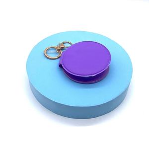 Cheap <b>Custom</b> Travel Round Keychains Compact Pocket Portable PU Leather Mirror Key Ring Cosmetic Mirror <b>Keychain</b> - Product Image 5