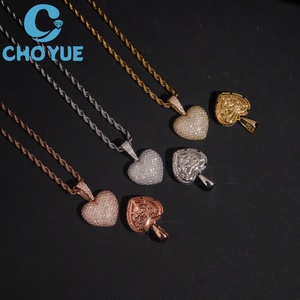 จี้รูปหัวใจ CHOYUE ประดับโมอิสซาไนต์ เงินแท้ 925 ชุบทอง 18K เครื่องประดับหรูหราสำหรับทุกเพศ เหมาะสำหรับใส่ทุกวัน - Product Image 3